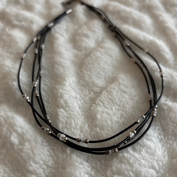 Silpada Multi-Strand Black and Silver Necklace - Picture 4 of 4